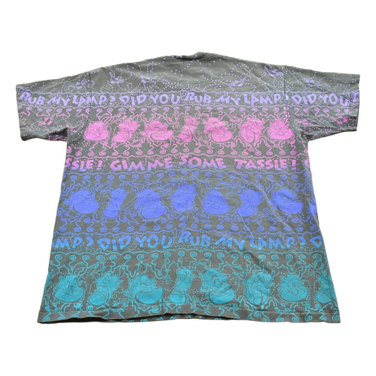 Vintage 1990s Disneys Aladdin AOP Genie T-Shirt Mens Men's Large
