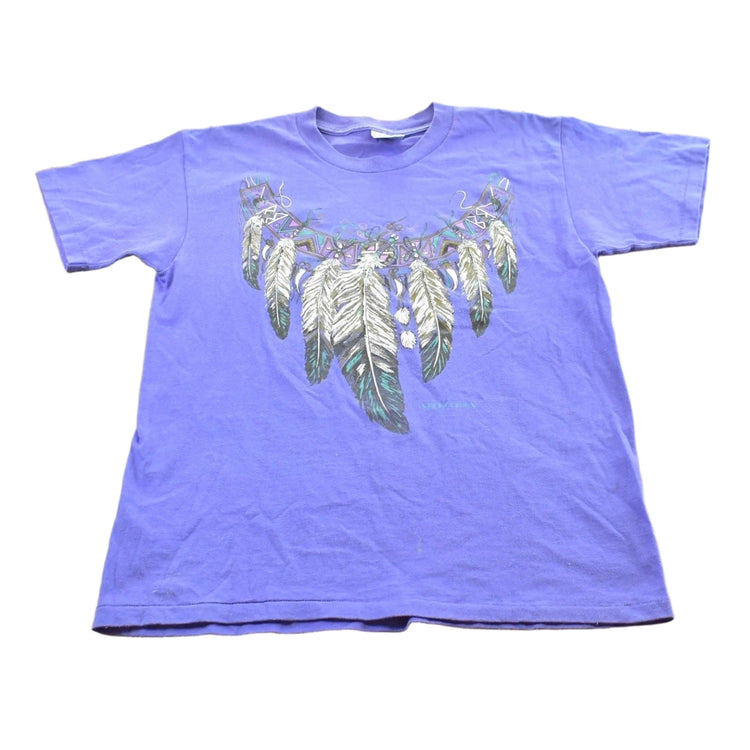 Vintage 1990s Arizona Feather Necklace T-Shirt Men's L