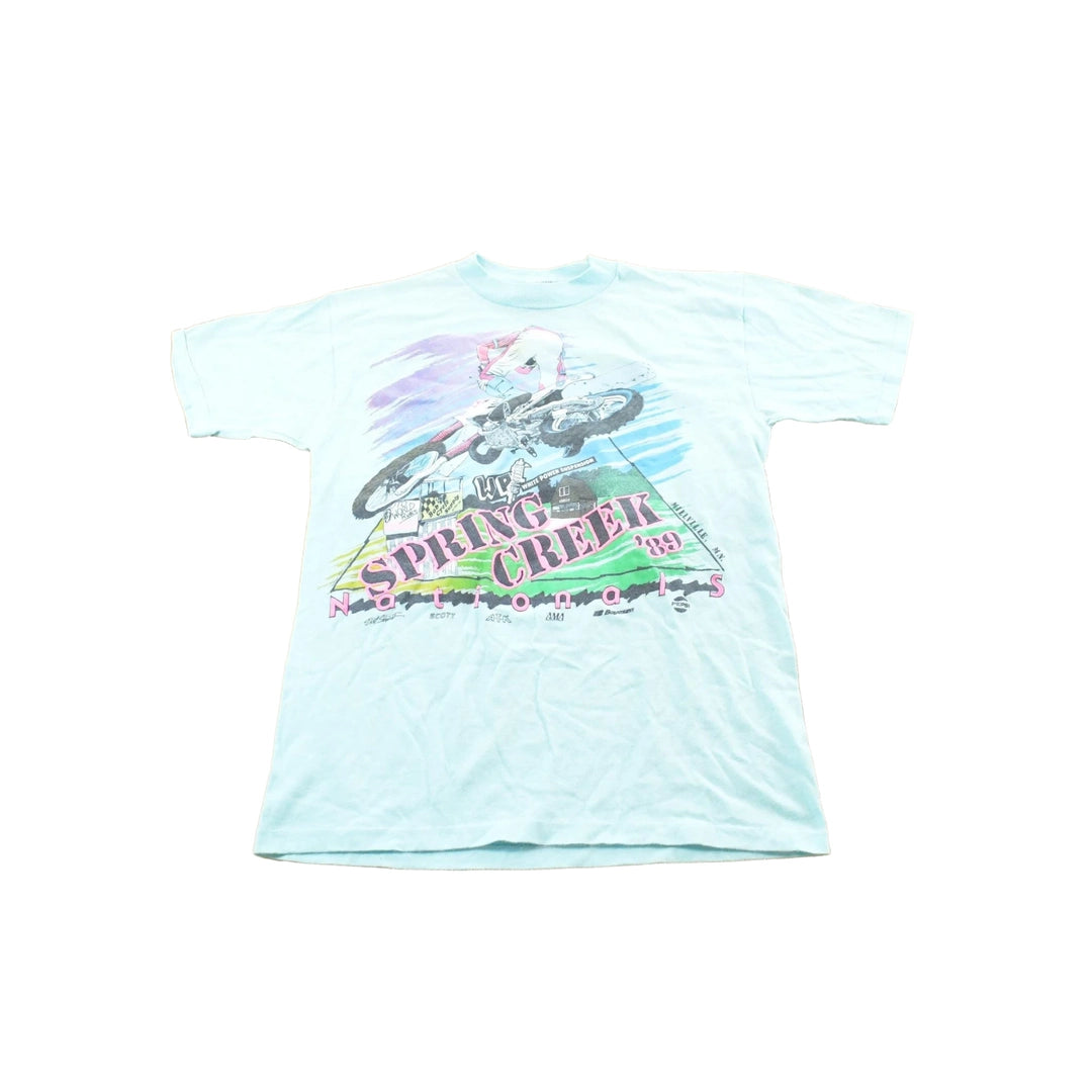 Vintage 1989 Spring Creek Nationals Motocross Racing T-Shirt Mens S