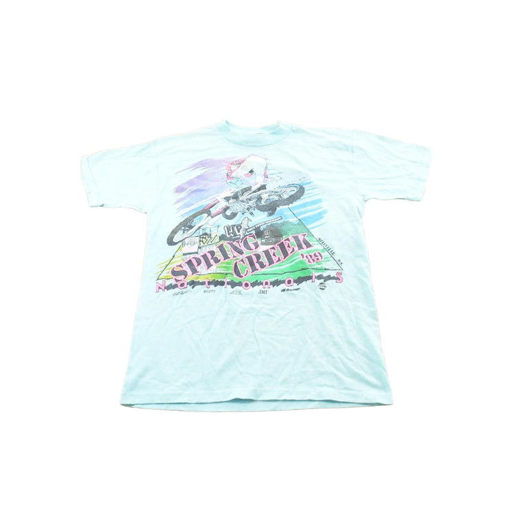 Vintage 1989 Spring Creek Nationals Motocross Racing T-Shirt Mens S