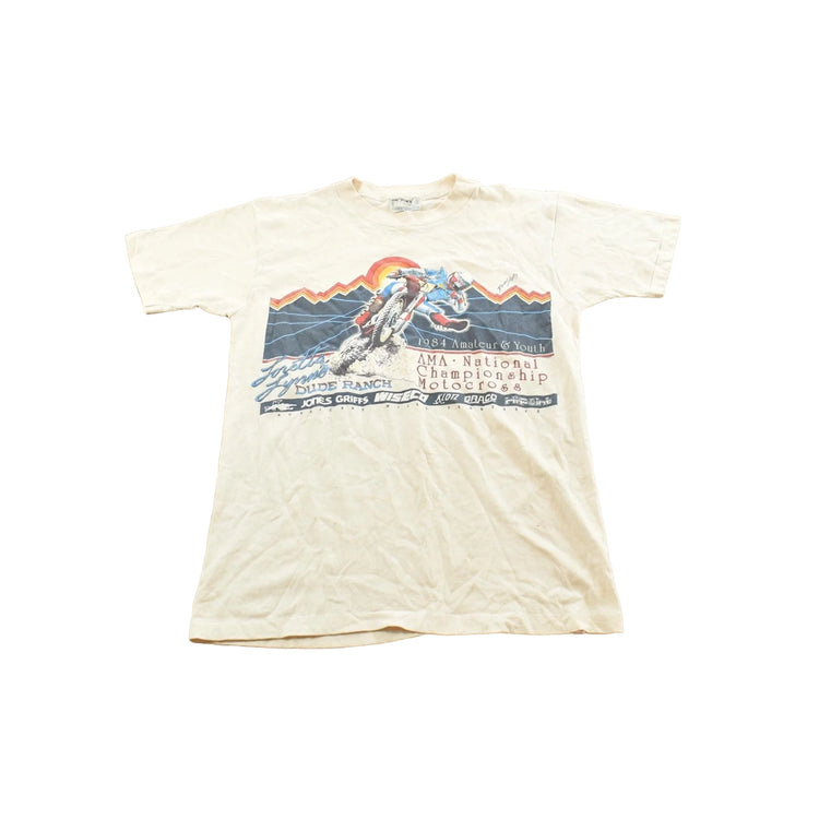 Vintage 1980s AMA Dude Ranch Amateur National Championship Motocross T-Shirt Mens S