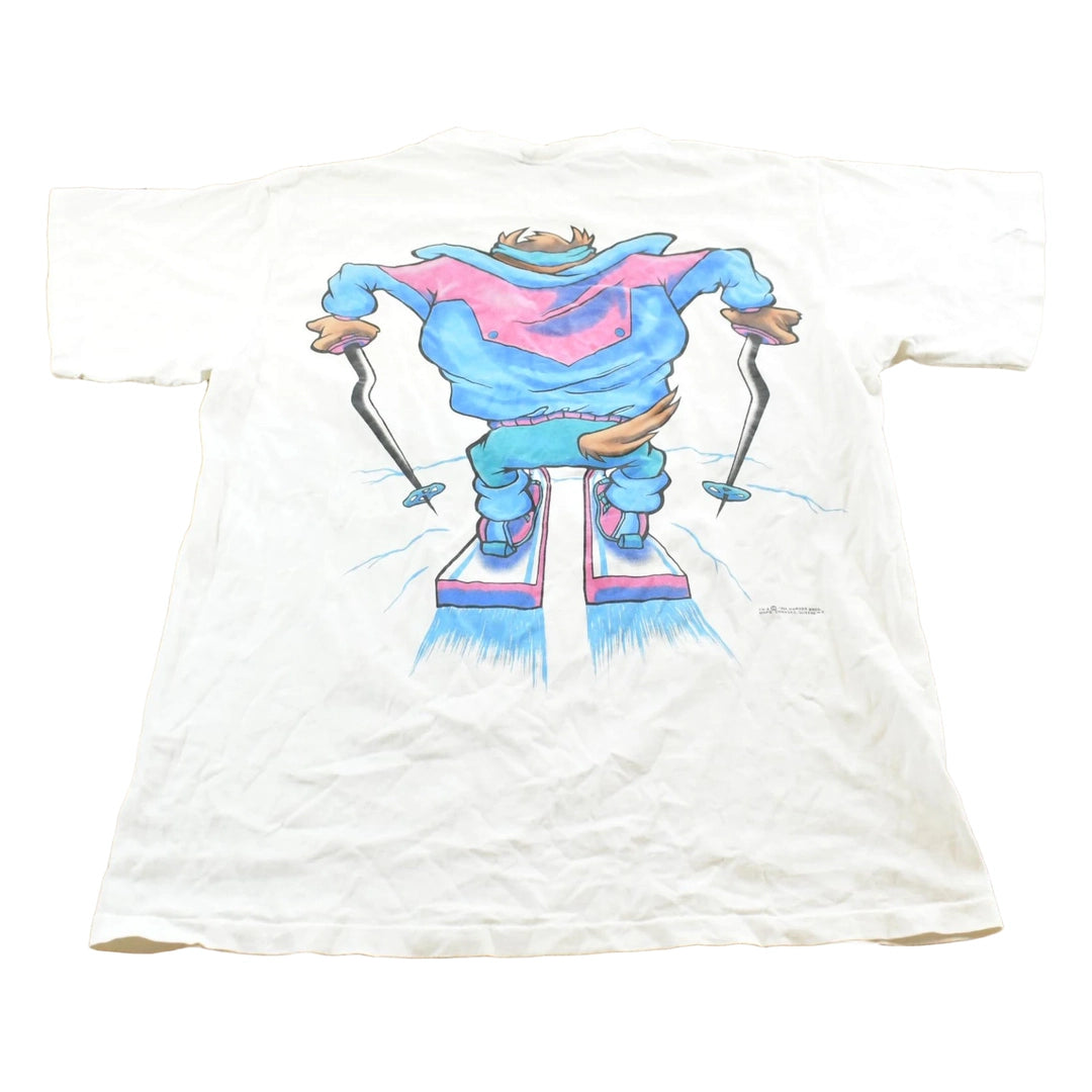 Vintage 1994 Taz Ski Looney Tunes Cartoon Graphic T-Shirt Mens L