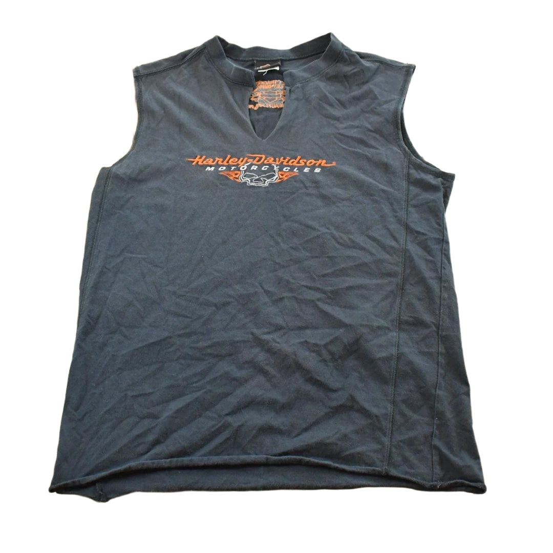 Vintage 2000s Embroidered Harley-Davidson Biker Tank Top Mens Men's Medium