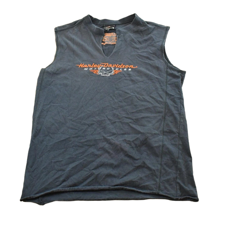 Vintage 2000s Embroidered Harley-Davidson Biker Tank Top Mens Men's Medium