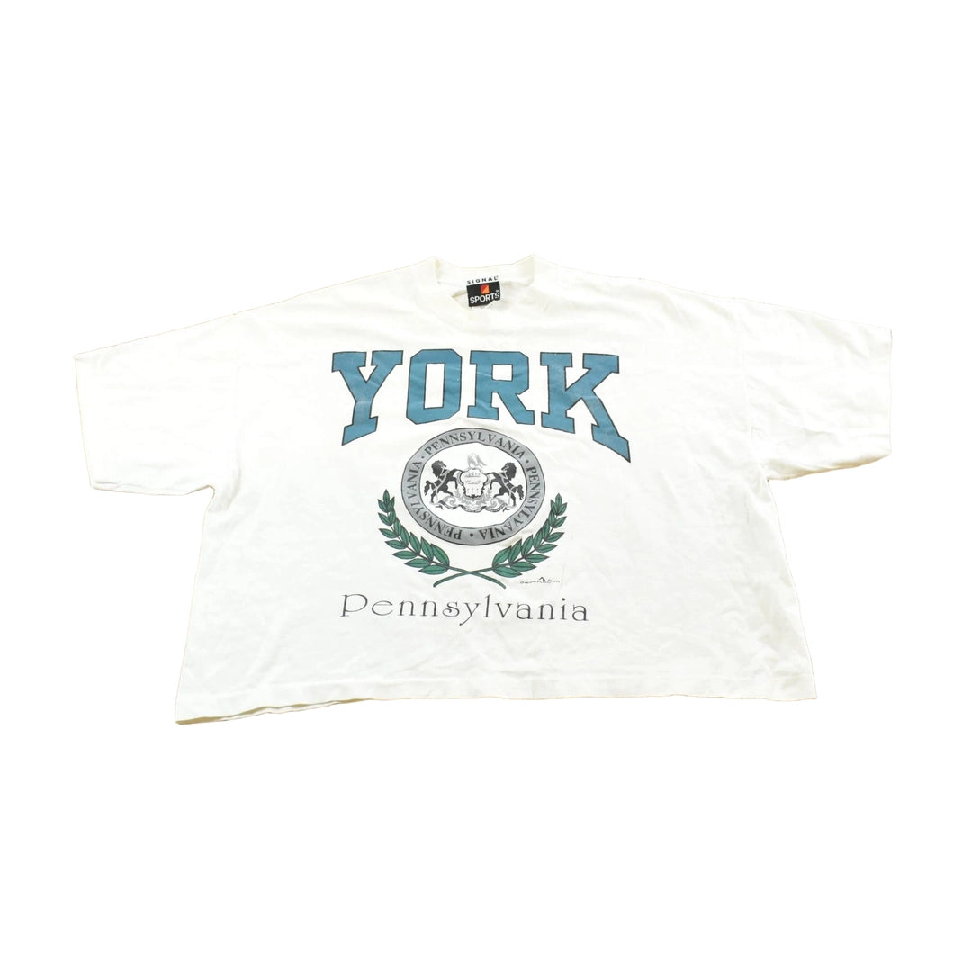 Vintage 1992 York Pennsylvania Souvenir Cropped T-Shirt Men's L