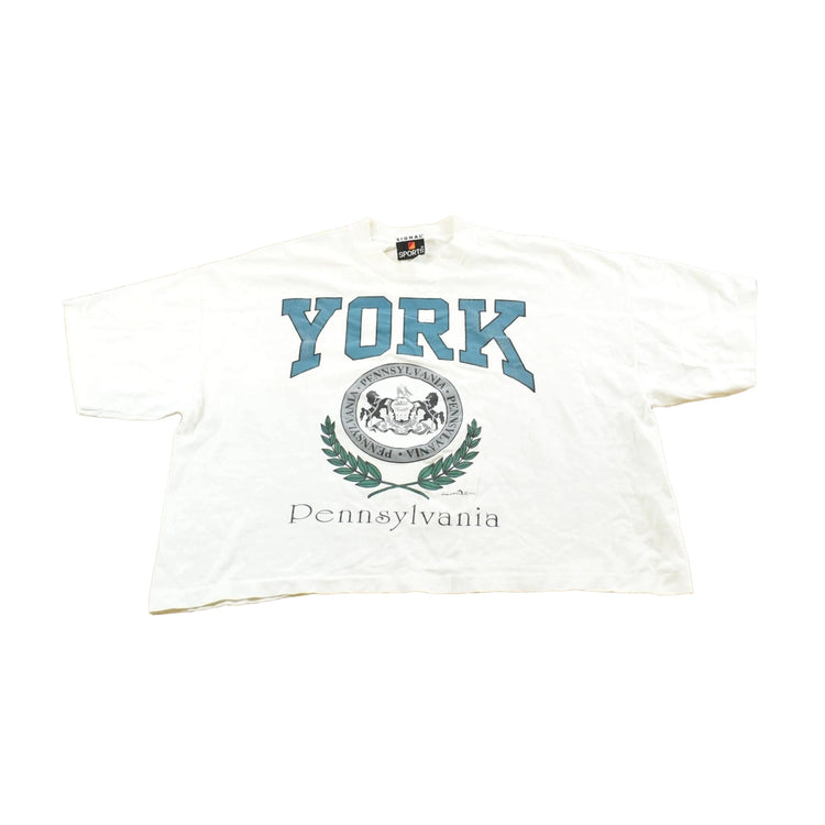 Vintage 1992 York Pennsylvania Souvenir Cropped T-Shirt Men's L