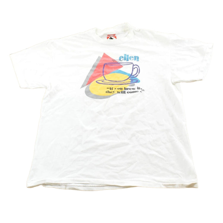 Vintage 1990s Ellen Buy the Book Coffee Shop Disney World T-Shirt Mens L