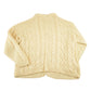 Vintage 1990s Cable Knit Wool Cardigan Sweater Women's L