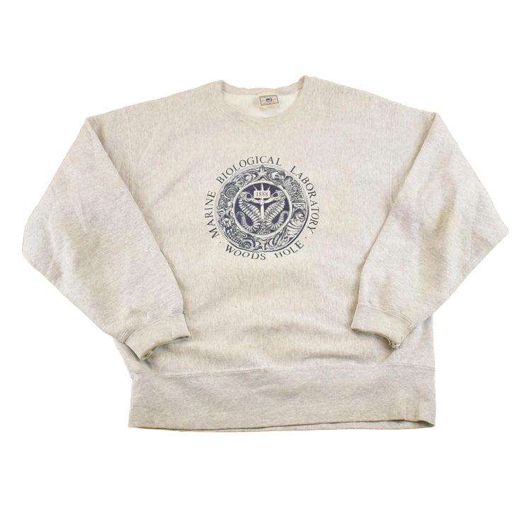 Vintage 1990s Woods Hole Marine Biology Crewneck Sweatshirt Men's L