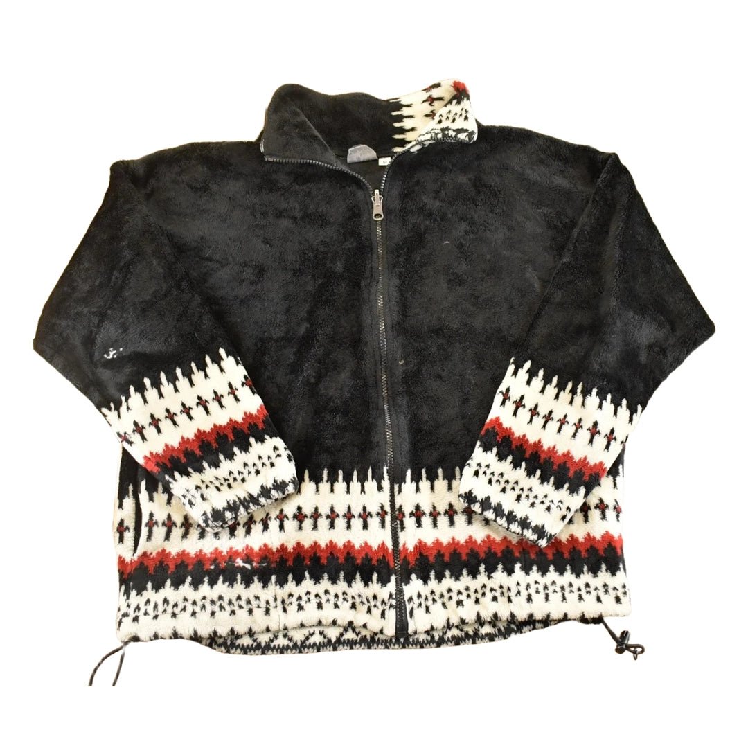 Vintage 1990s Fleece Full Zip Sweater Women's M