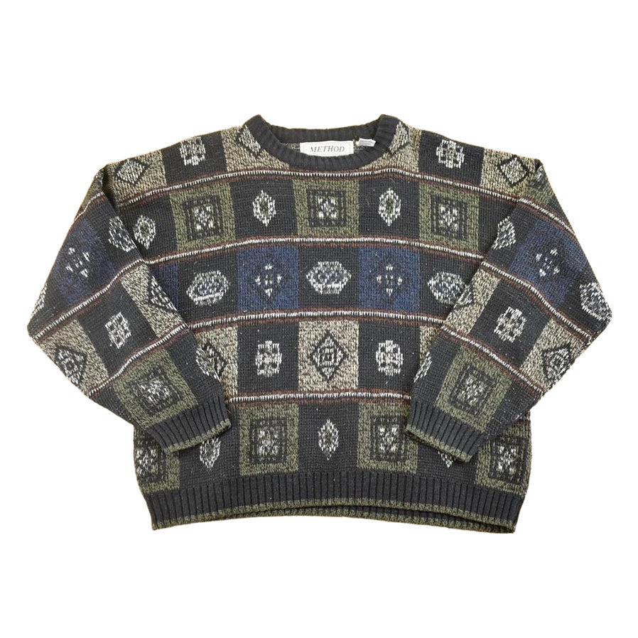 Vintage 1990s Method Knit Crewneck Sweater Men's L