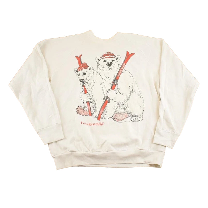 Vintage 1980s Breckenridge Ski Polar Bear Souvenir Crewneck Sweatshirt Mens L