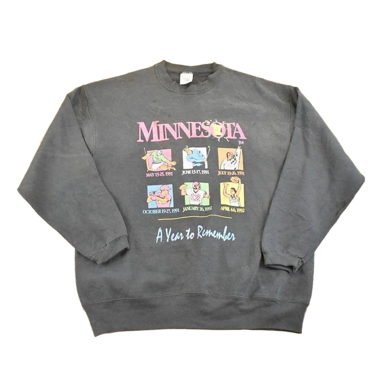 Vintage 1991 Minnesota Year To Remember Souvenir Crewneck Sweatshirt Mens L
