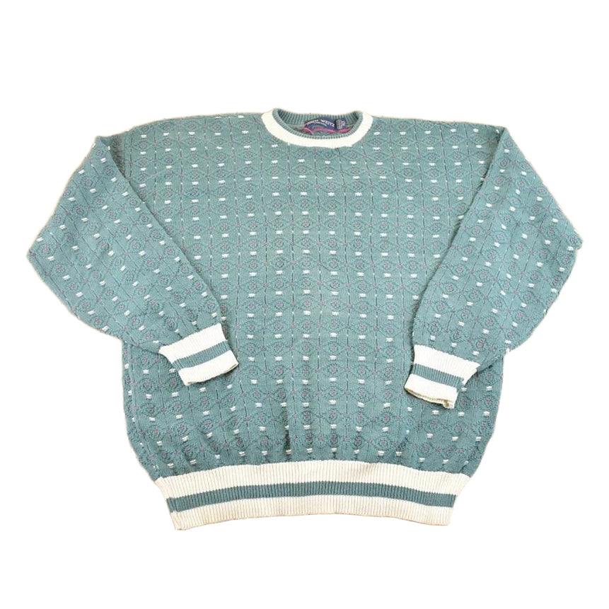 Vintage 1990s John Weitz Knit Crewneck Sweater Women's XL