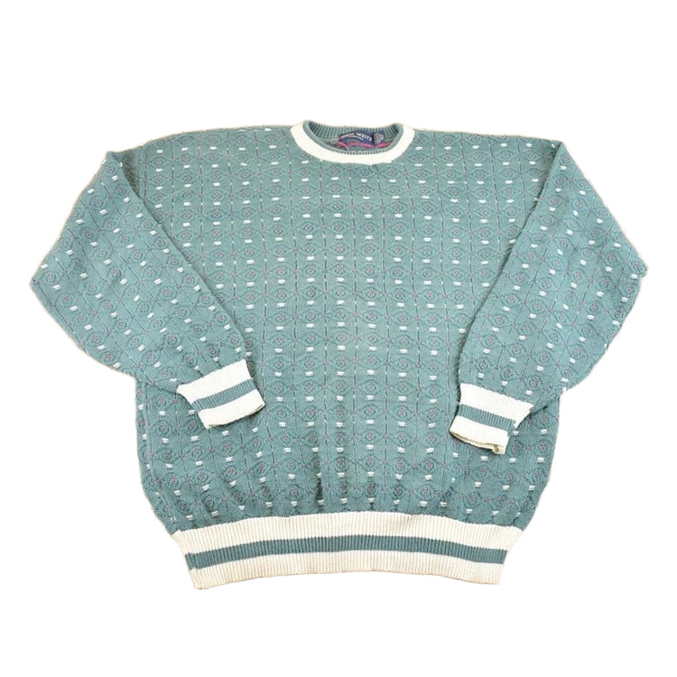 Vintage 1990s John Weitz Knit Crewneck Sweater Women's XL