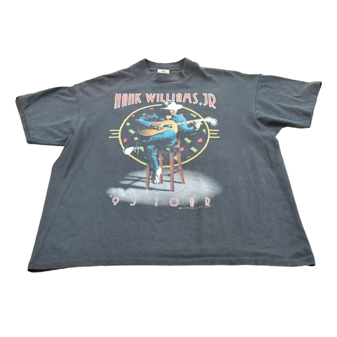 Vintage 1993 Hank Williams Jr Tour Country Music T-Shirt Mens L