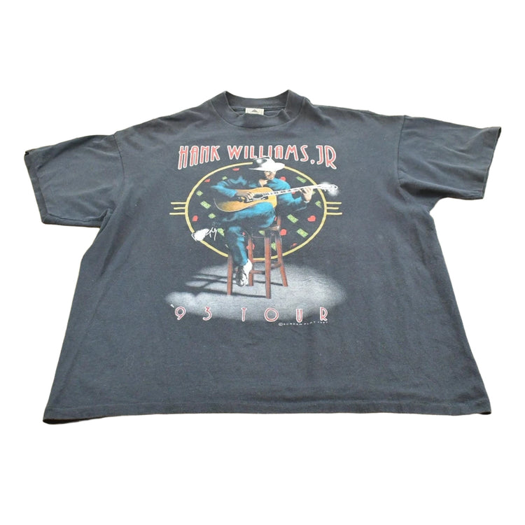 Vintage 1993 Hank Williams Jr Tour Country Music T-Shirt Mens L