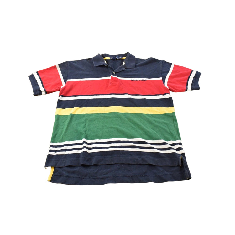 Vintage 1990s Nautica Striped Polo Shirt Men's Large