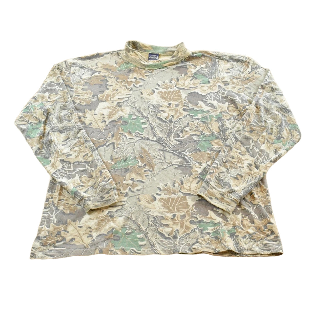 Vintage 1990s Duofold Advantage Camo Turtleneck Long Sleeve T-Shirt Men's XL