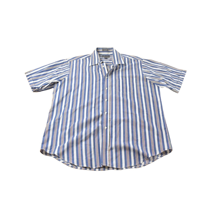 Vintage 1980s Geoffrey Hayes Striped Button Up Shirt Men's Large