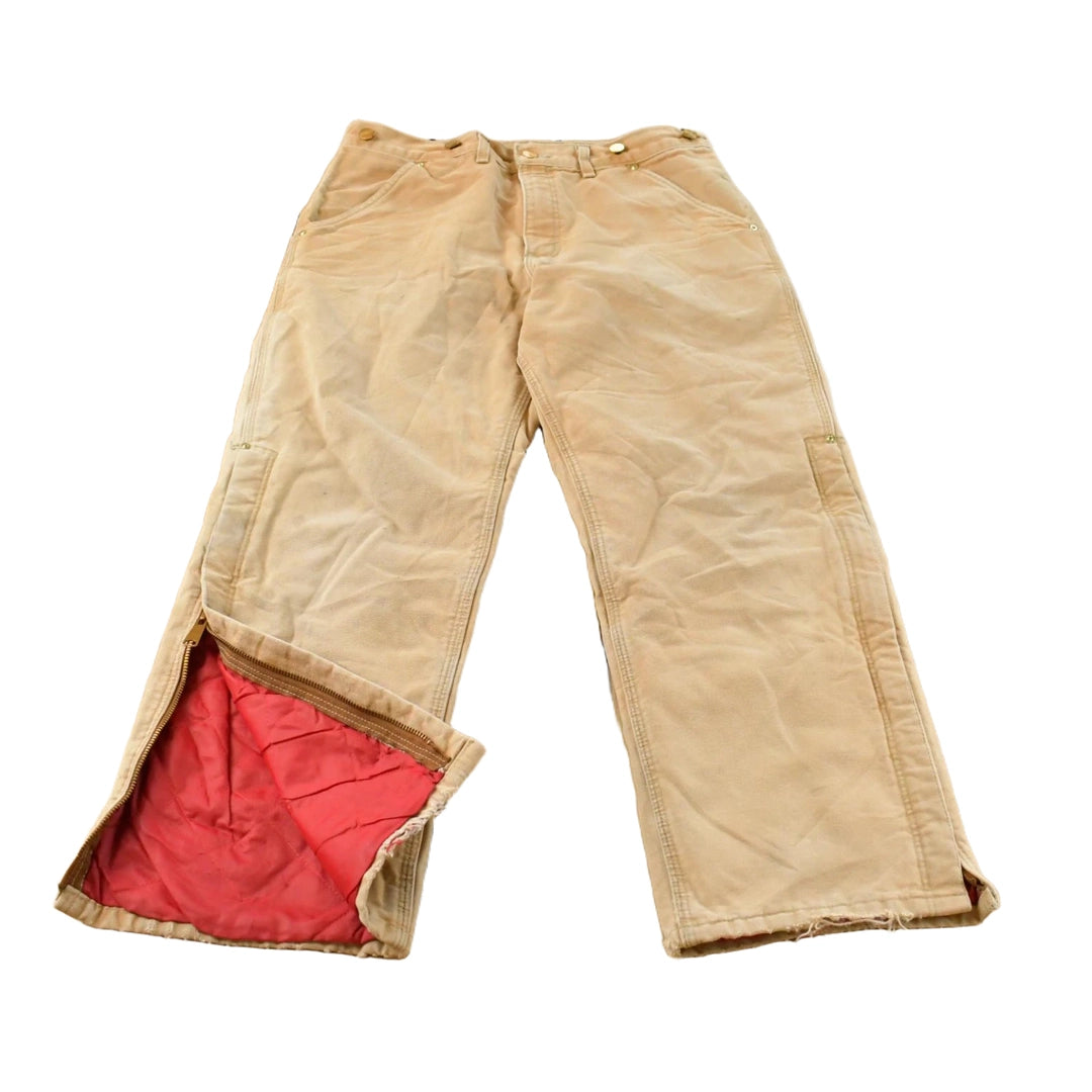 Vintage 1980s Carhartt Insulated Canvas Work Pants Men's 33 x 27.5