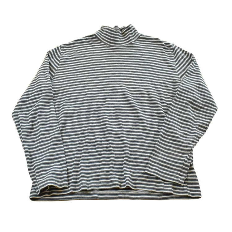 Vintage 1990s Jones New York Striped Mock Turtleneck Long Sleeve T-Shirt Womens L