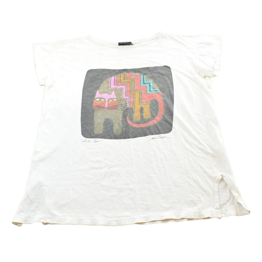 Vintage 1990s Aztec Cat Laurel Burch Art T Shirt Mens XL