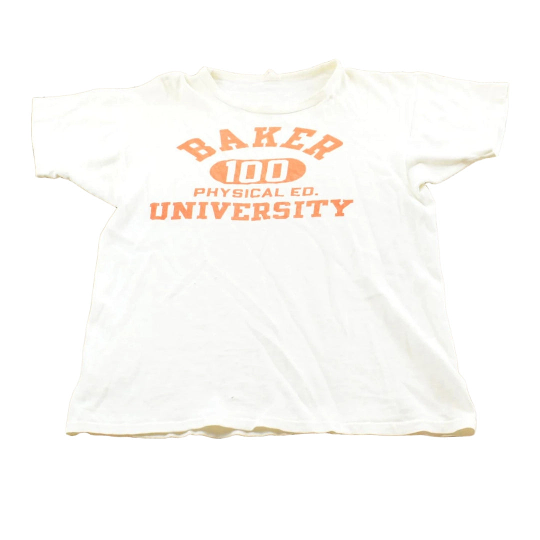 True Vintage 1960s Champion Baker University Physical Education Collegiate T-Shirt Mens M
