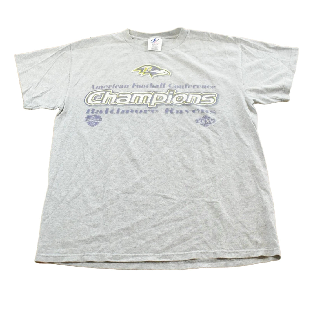 Vintage 2000 Baltimore Ravens Super Bowl 35 NFL Graphic T-Shirt Men's L