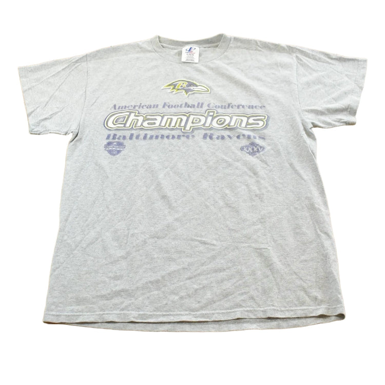 Vintage 2000 Baltimore Ravens Super Bowl 35 NFL Graphic T-Shirt Men's L