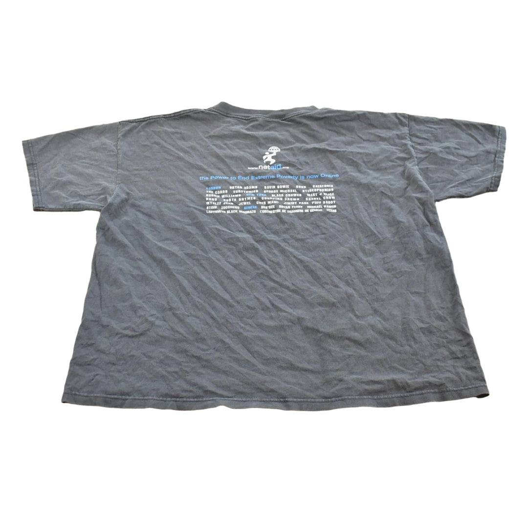 Vintage 1990s Netaid.org Charity Concert T-Shirt Mens XL