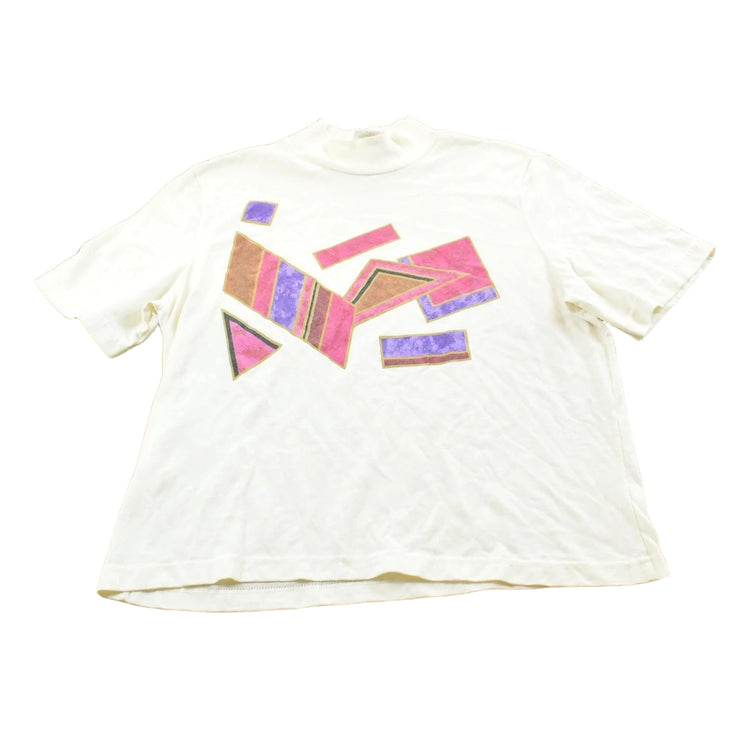Vintage 1990s Blair Abstract Mock Neck Graphic T Shirt Mens M