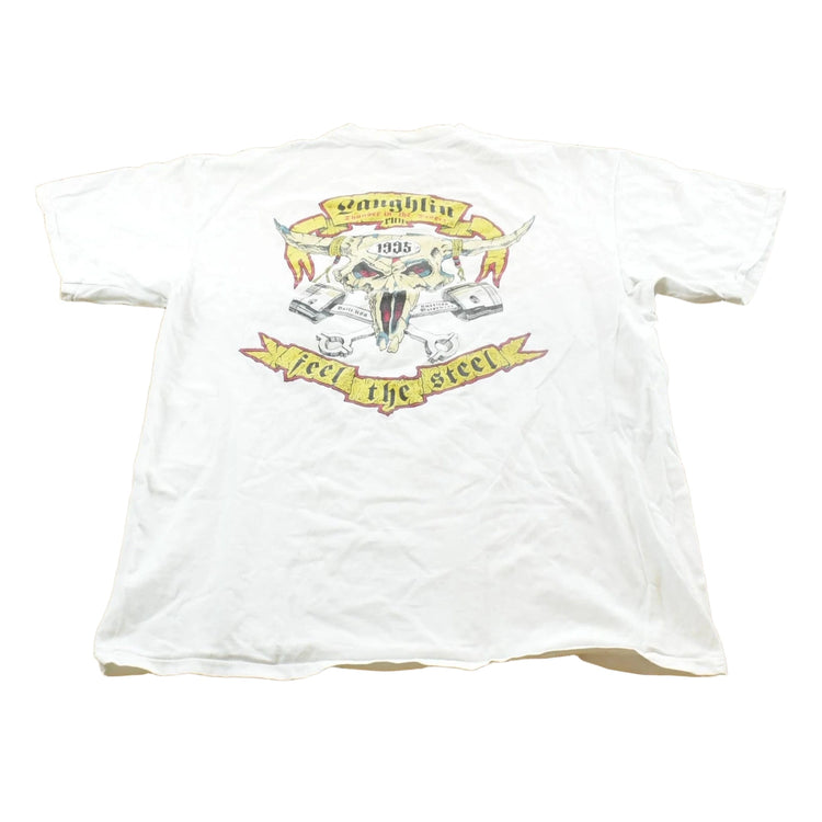 Vintage 1995 Laughlin Thunder in the Desert Feel the Steel Motorcycle T-Shirt Mens L