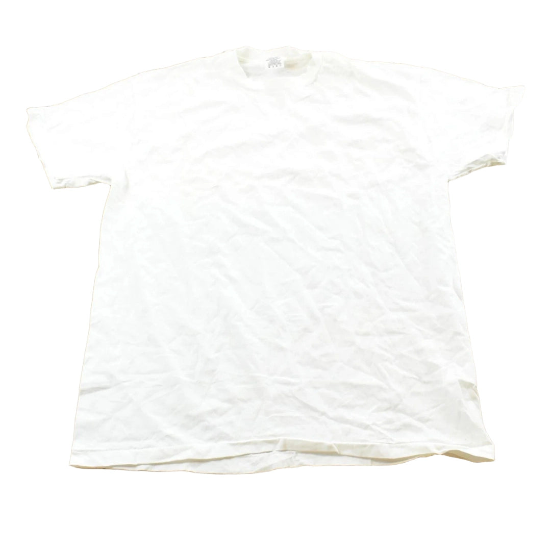 Vintage 1990s Hanes Blank White T-Shirt Mens L