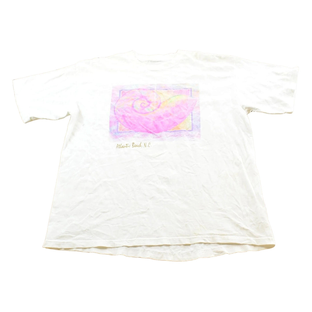 Vintage 1990s Atlantic Beach North Carolina Sea Shell Souvenir Travel T Shirt Made In USA Mens XL