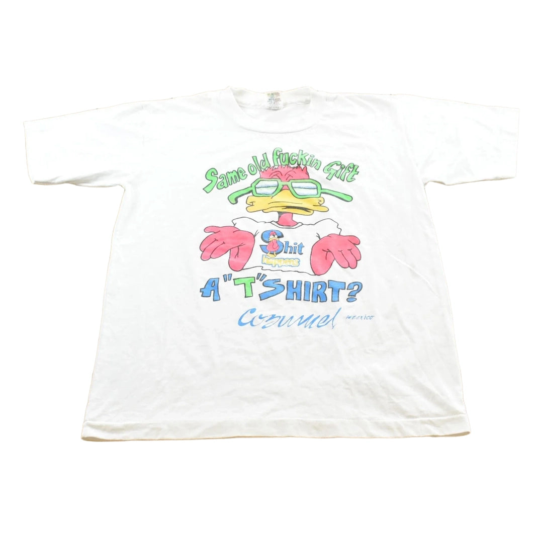 Vintage 1990s Cozumel Same Old Gift Duck Single Stitch T-Shirt Mens L