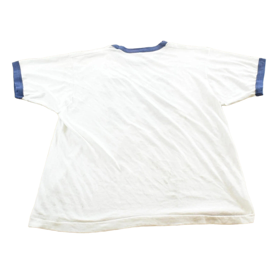 Vintage 1980s Naval Academy Collegiate Ringer T-Shirt Mens M