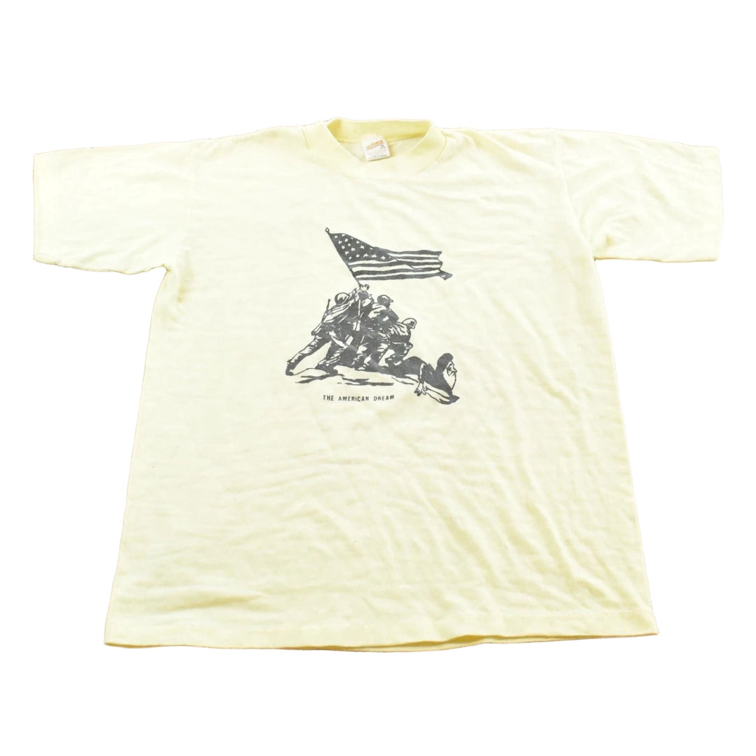 Vintage 1980s Iwo Jima WW2 Graphic T Shirt Mens M