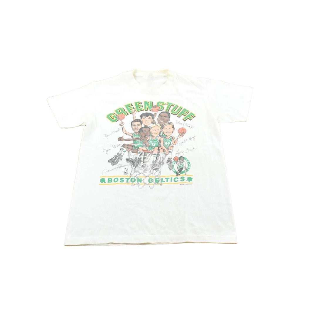 Vintage 1980s Salem Boston Celtics NBA Big Head Cartoon T-Shirt Men's S