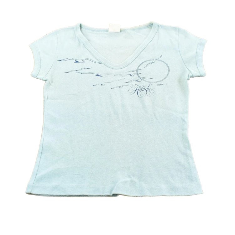 Vintage 1970s Florida Seagulls Souvenir T Shirt Baby Tee Womens S