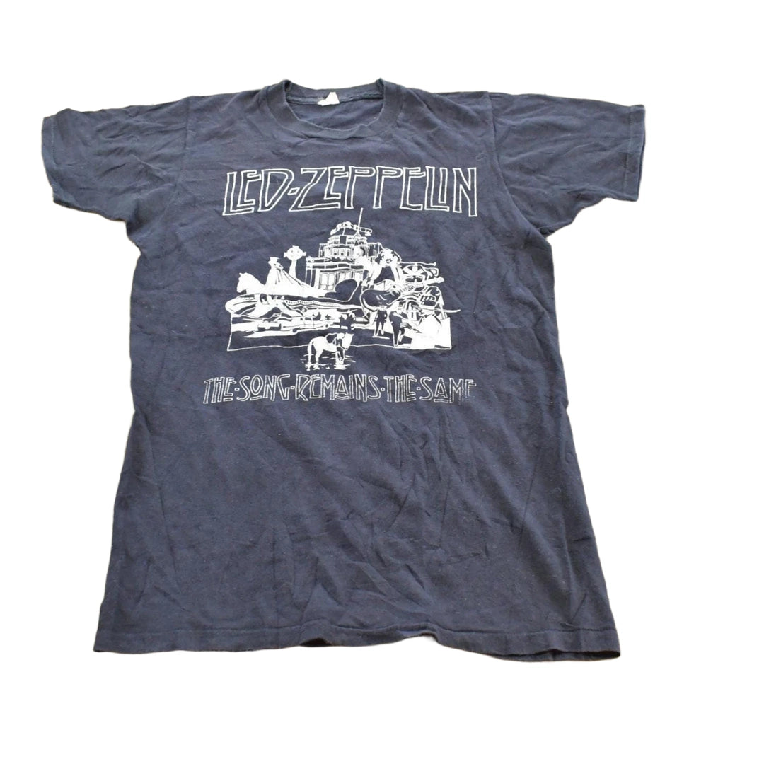 Vintage 1976 Led Zeppelin The Song Remains the Same Swan Song Band T-shirt Mens XS
