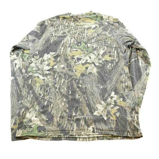 Vintage 1990s Mossy Oak Breakup Camo Long Sleeve T-Shirt Men's L