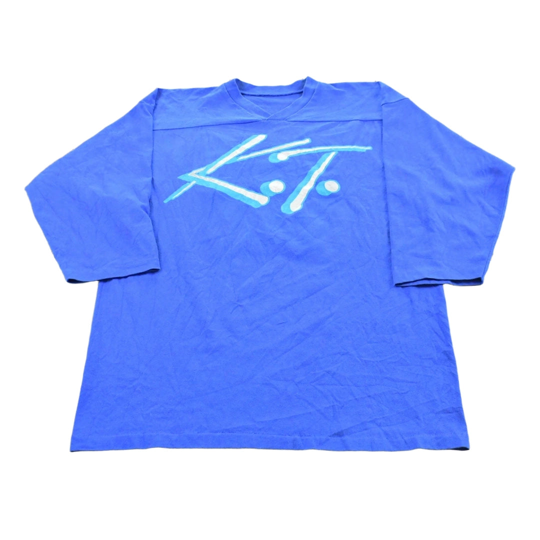 Vintage 1991 K.T. Three Quarter Sleeve Football T-Shirt Mens M