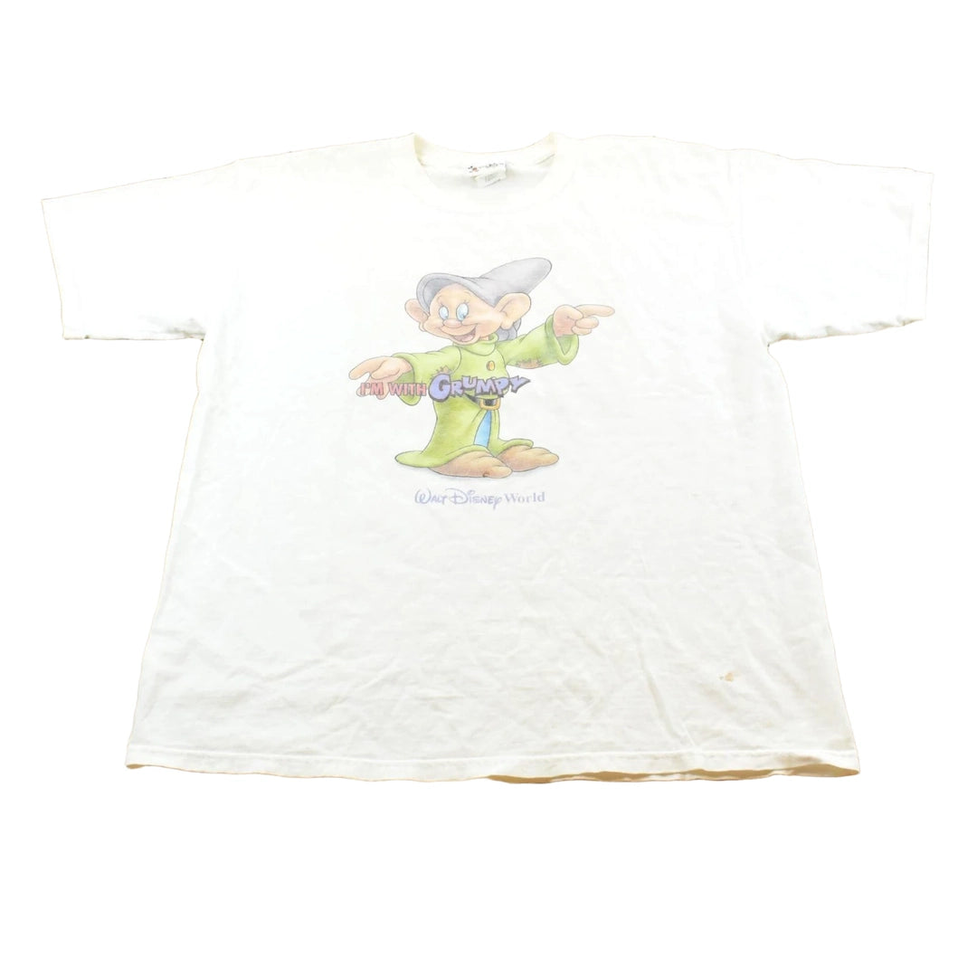 Vintage 1990s Walt Disney World I'm With Grumpy Seven Dwarves Graphic T-Shirt Mens XL