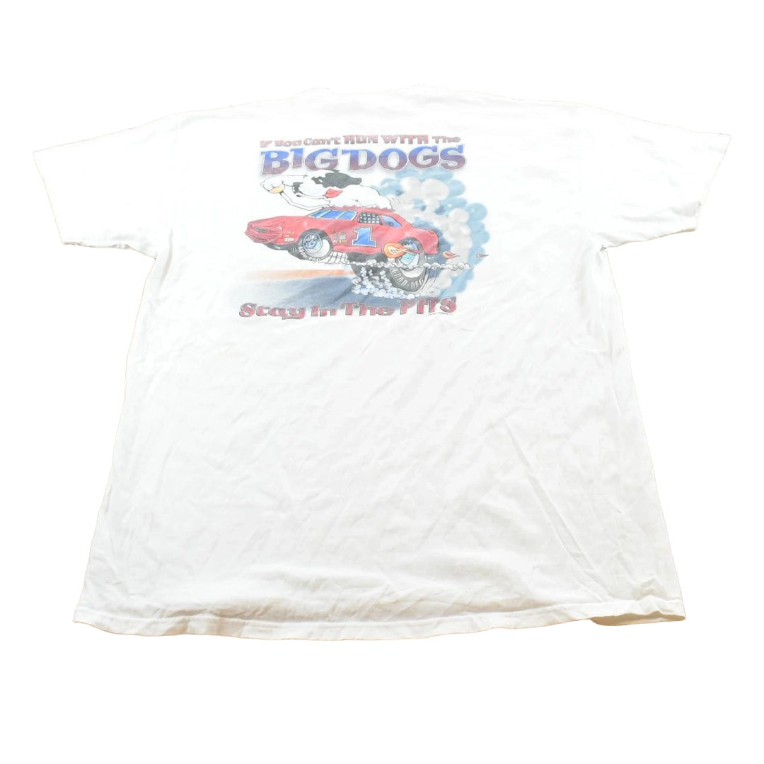 Vintage 1996 Big Dogs Stay in the Pits Racing Funny Graphic T-Shirt Mens XL