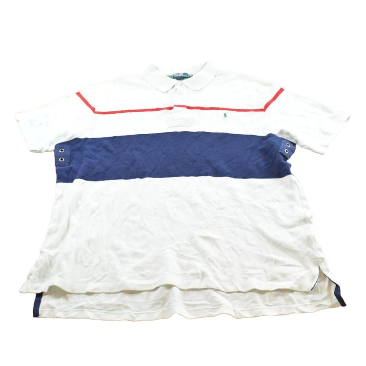 Vintage 1990s Polo By Ralph Lauren Color Block Collared Button Up Men's 3XL
