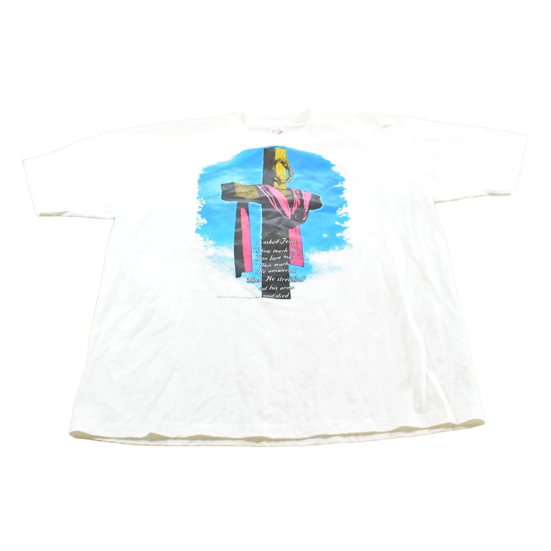 Vintage 1989 Jesus Christ Cross Love Me T-Shirt Men's XL