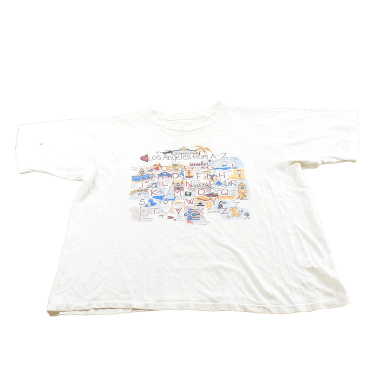 Vintage 1990s Los Angeles A-Z Sight Seeing Souvenir T-Shirt Men's L