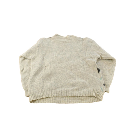 Vintage 1980s United of Benetton Argyle Wool Knit Crewneck Sweater Men's M