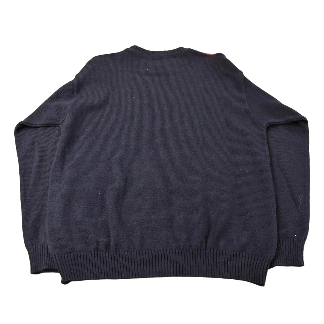 Vintage 1990s Norm Thompson Geometric Wool Knit Crewneck Sweater Men's Large